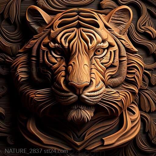 Nature and animals (st tiger 1, NATURE_2837) 3D models for cnc